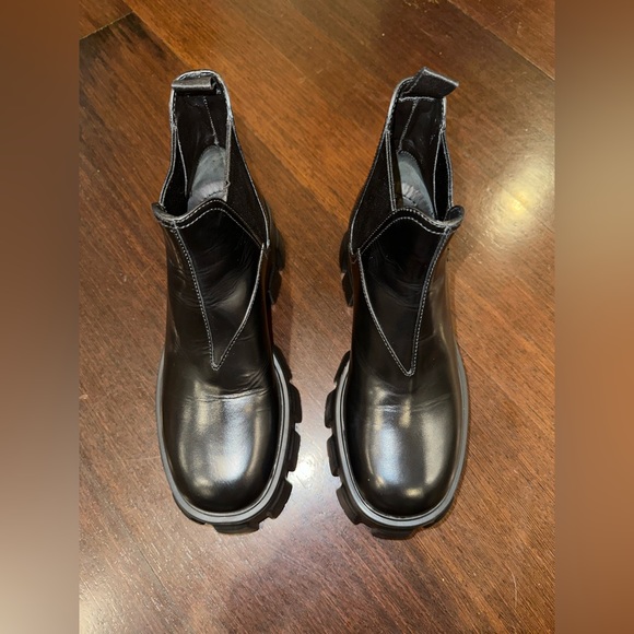 PRADA Monolith Brushed Leather Chelsea Platform Chunky Boot - SIZE 38EU/8US - Picture 6 of 16